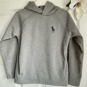 2xHP❤️ Polo Ralph Lauren Boys Hoodie Waffle Knit Pullover Pony Logo Size 6